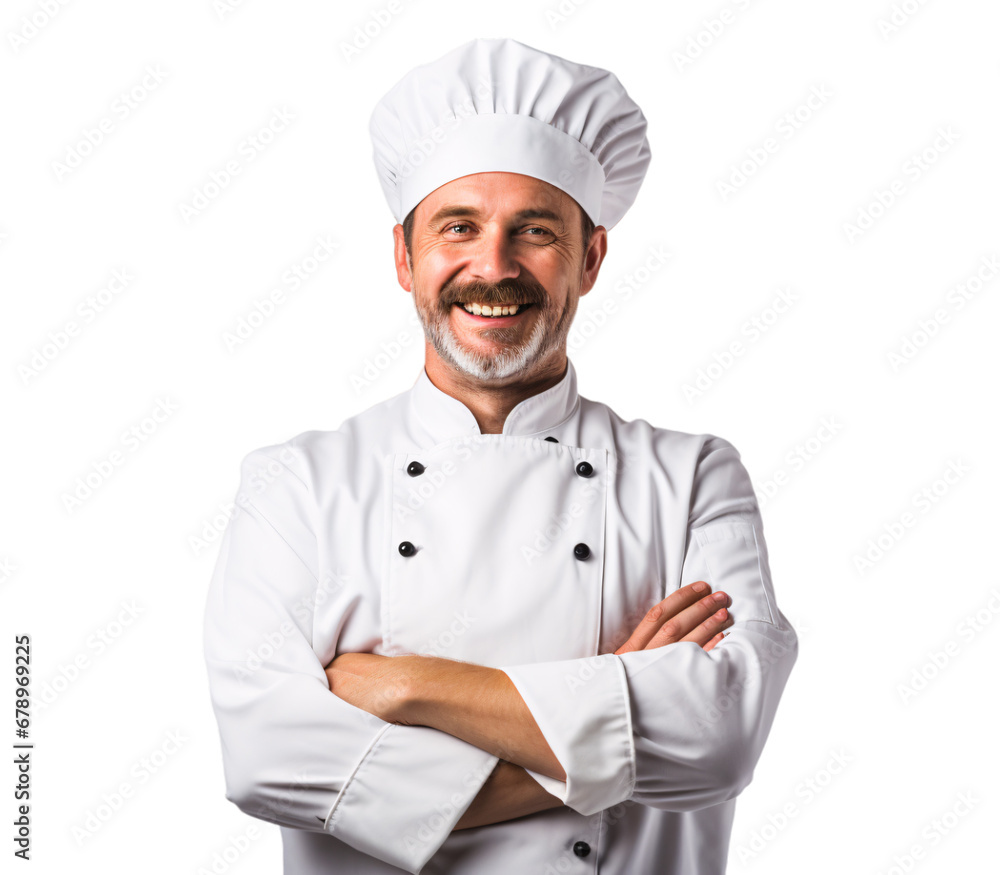 a portrait of arms crossed chef showing pride in his profession or job isolated on a transparent background, a professional chef with a uniform photo or image PNG a portrait of arms crossed chef showing pride in his profession or job isolated on a transparent background, a professional chef with a uniform photo or image PNG