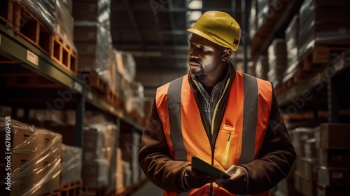 Image of an African man working in a warehouse.