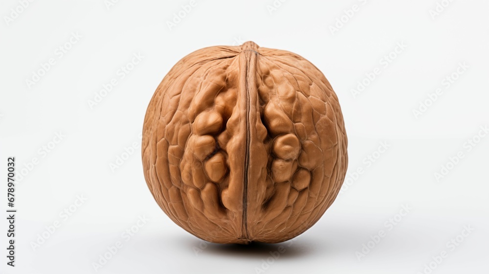 Image of a single walnut isolated on a white background. Image of a single walnut isolated on a white background.