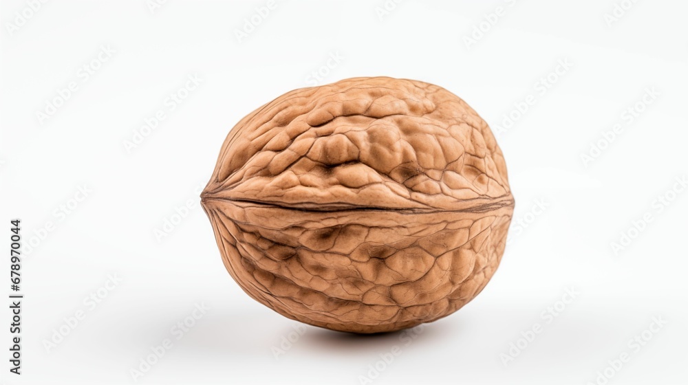 Image of a single walnut isolated on a white background. Image of a single walnut isolated on a white background.