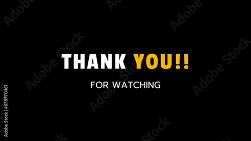 THANK YOU animation with black background photo