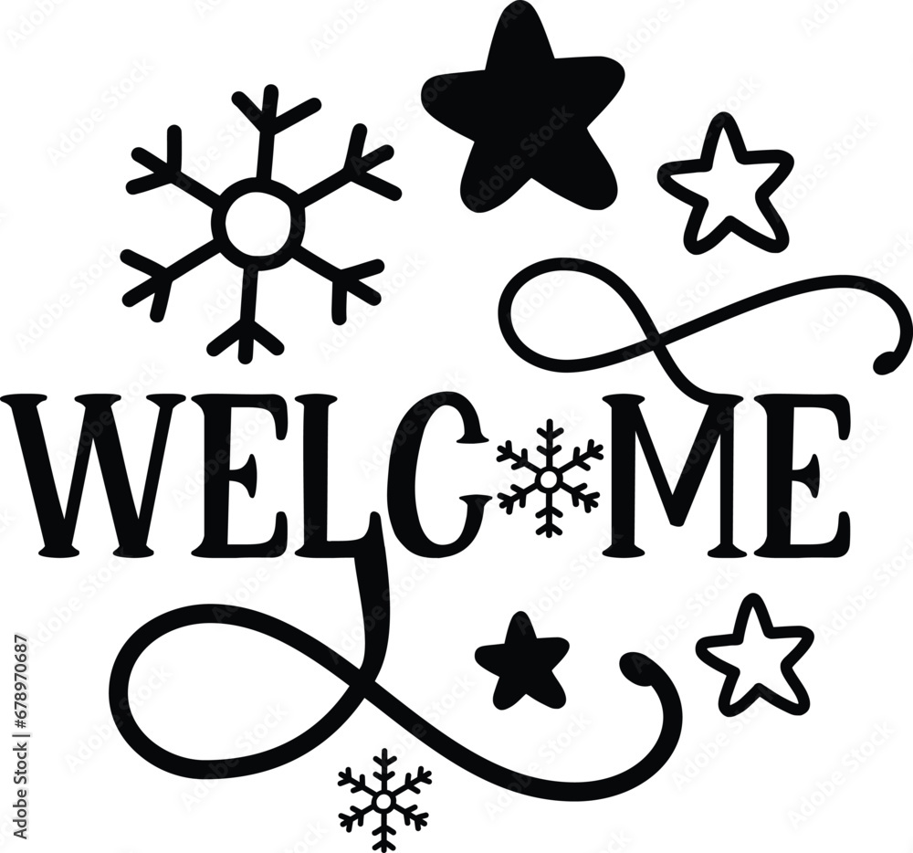 welcome christmas svg design  welcome