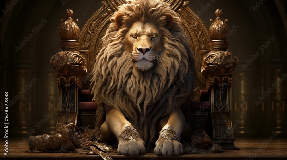 Image of a abstract royal lion enthroned. Image of a abstract royal lion enthroned.