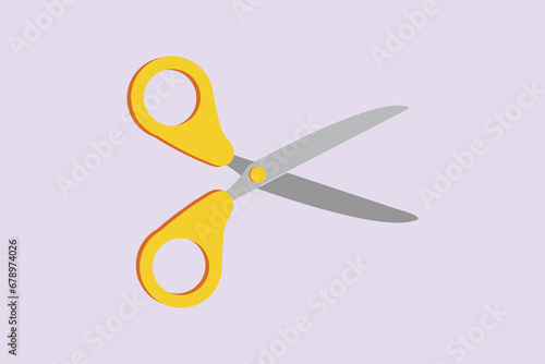 School tools, supplies. Stationery concept. Colored flat vector illustration isolated.