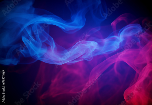 abstract colorful smoke isolated on black background