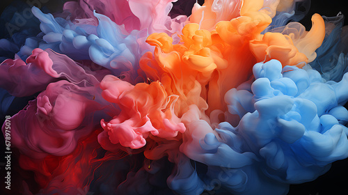 the mesmerizing intricacies of swirling, vibrant pigments merging in a harmonious dance of colors. Generative Ai