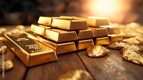 Closeup macro shot of gold bullion. © visoot