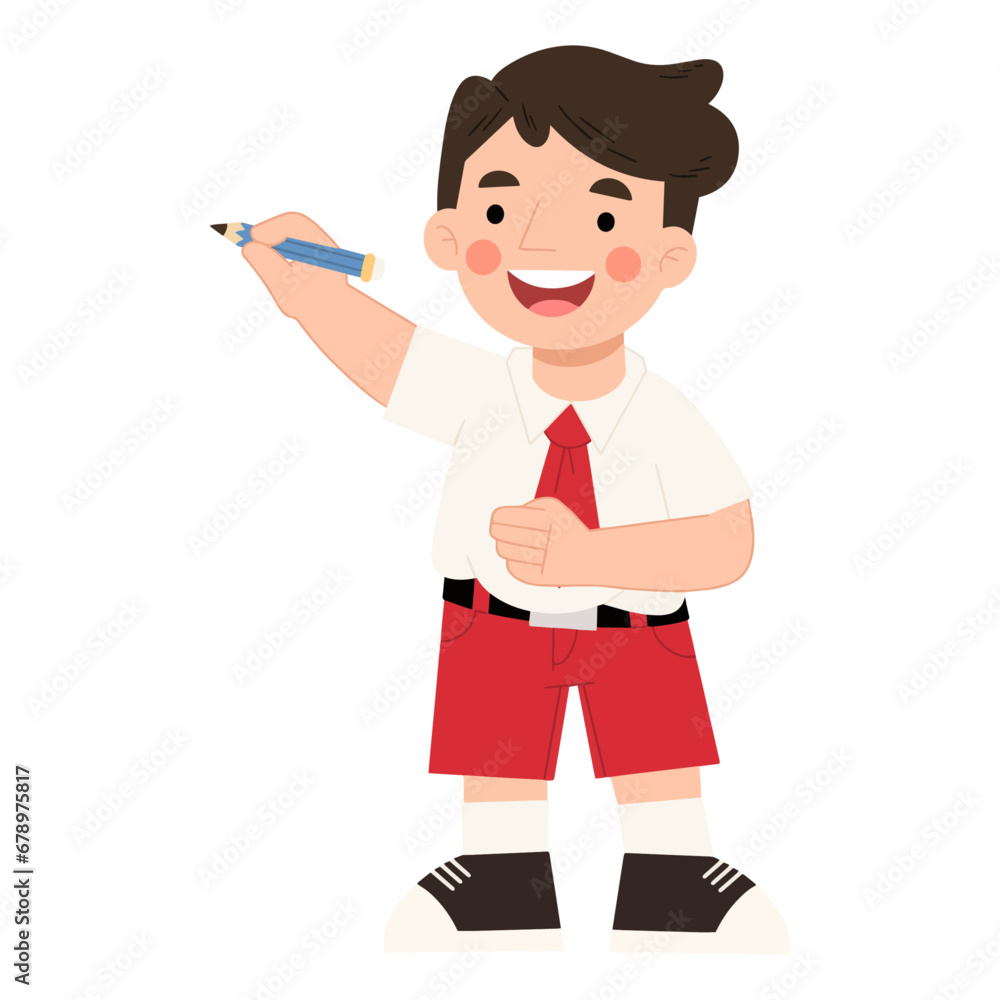 illustration of school children happily studying illustration of school children happily studying