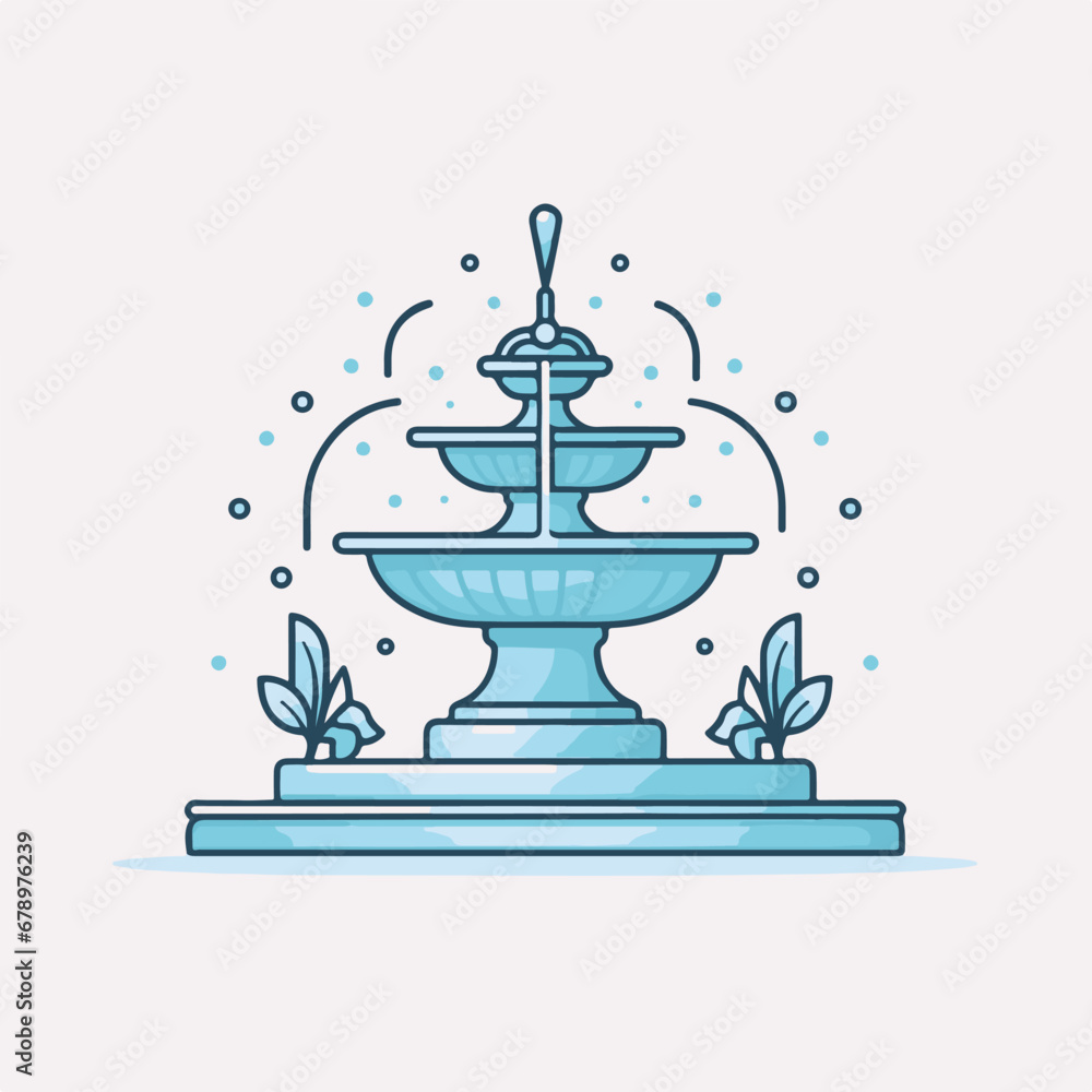Fototapeta premium water fountain decorative icon illustration