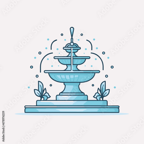 water fountain decorative icon illustration