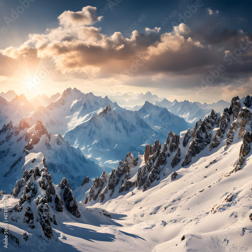 Plakat beautiful alps landscape