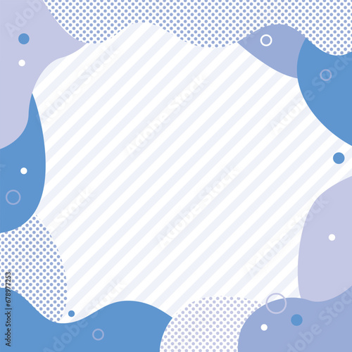 ふにゃふにゃ曲線、流体シェイプのフレーム囲み枠(1：1)