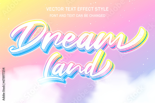 dreamland colorful fantasy typography editable text effect style template background design