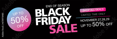 Black friday sale banner layout design