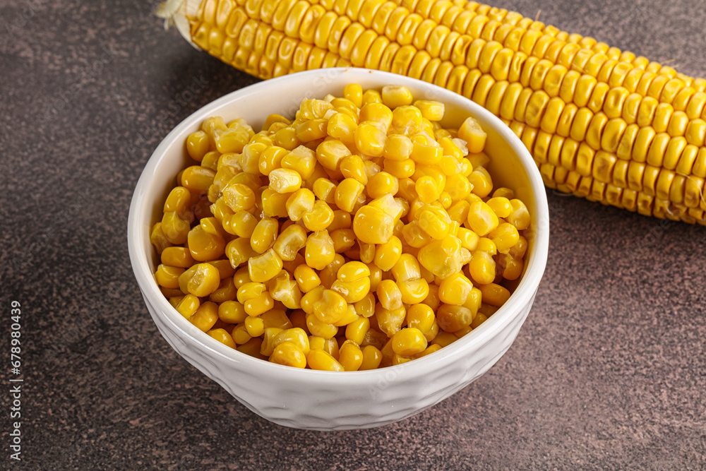 Marinated corn in the bowl Marinated corn in the bowl