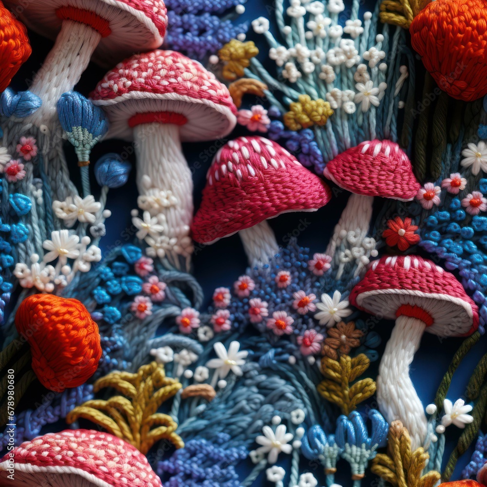 Intricate Knitted Wool Embroidery: A Masterful Display of Detailed Artistry