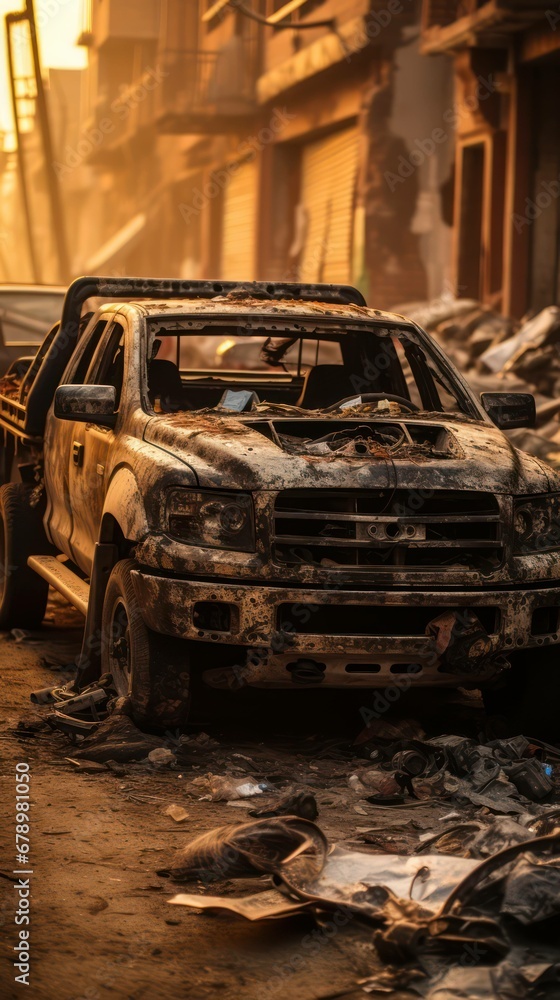 Charred Remains: A Small Pickup Truck Burnout