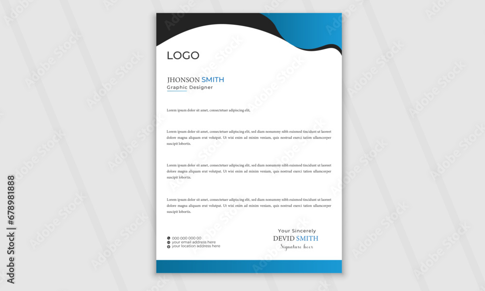 Creative latter head design, Business latter head template Creative latter head design, Business latter head template