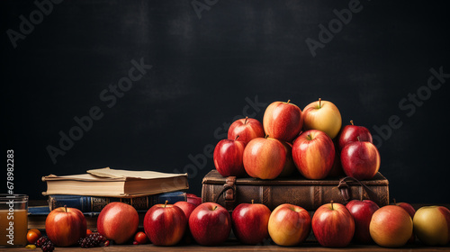 apples on a wooden table HD 8K wallpaper Stock Photographic Image