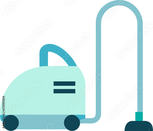 Simple design icons of the vacuum cleaner Complete with a long hose and floor suction nozzle.

