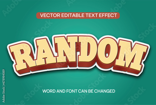 Random Text Effect Vector 3D