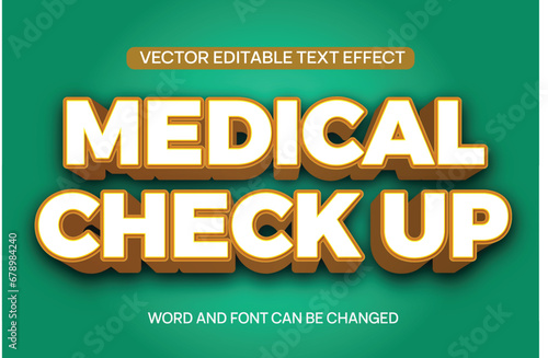 Medical Check up Text Effect Vector