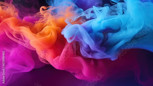 A Spectacular smoke and mist with a variety of bright contrasting colours. Bright and intense abstract backgrounds or wallpapers.