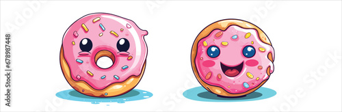 Stacked Donuts Cartoon Vector Icon Illustration. Food And Drink Icon Concept. Flat Cartoon Style
