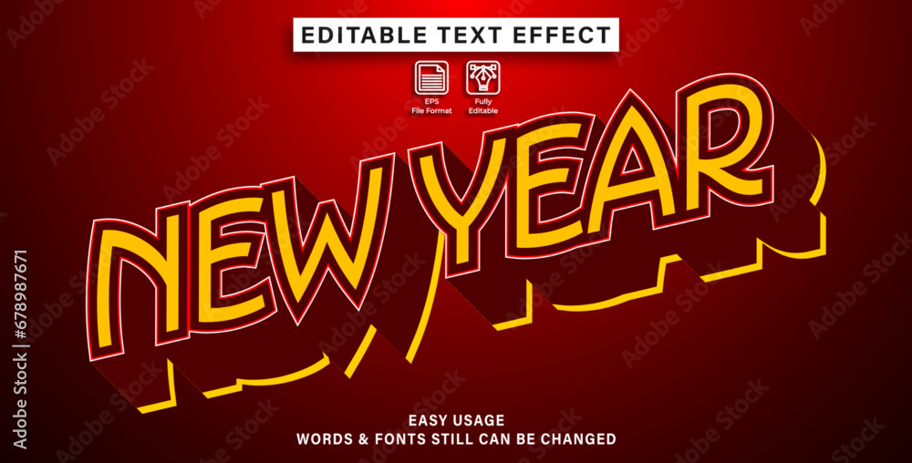 new year style editable text effect new year style editable text effect