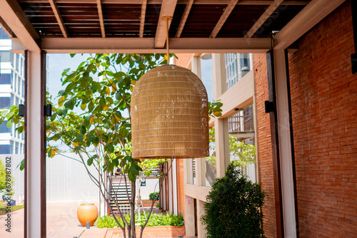 Bild auf Leinwand Large lanterns made from natural materials, decorative lanterns