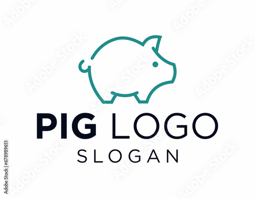 Logo about Pig created using the CorelDraw application. on a white background.