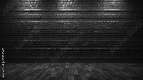 clean black empty brick wall