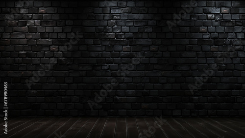 clean black empty brick wall