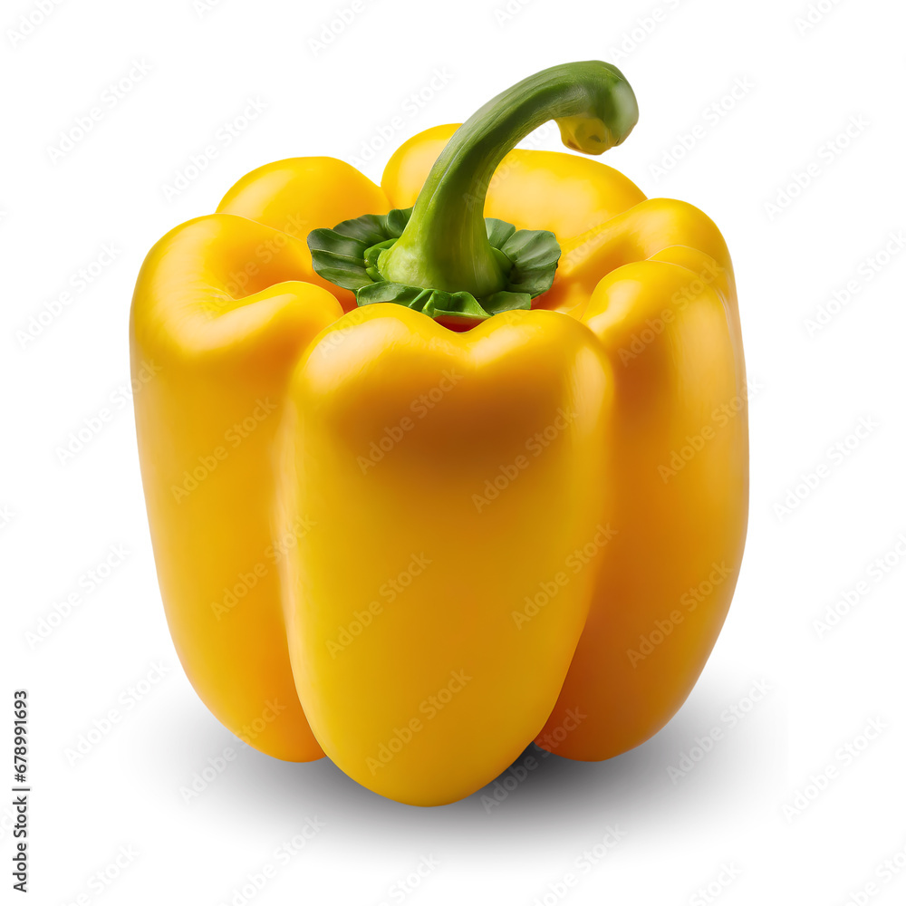 Organic Yellow bell pepper isolated on white Organic Yellow bell pepper isolated on white