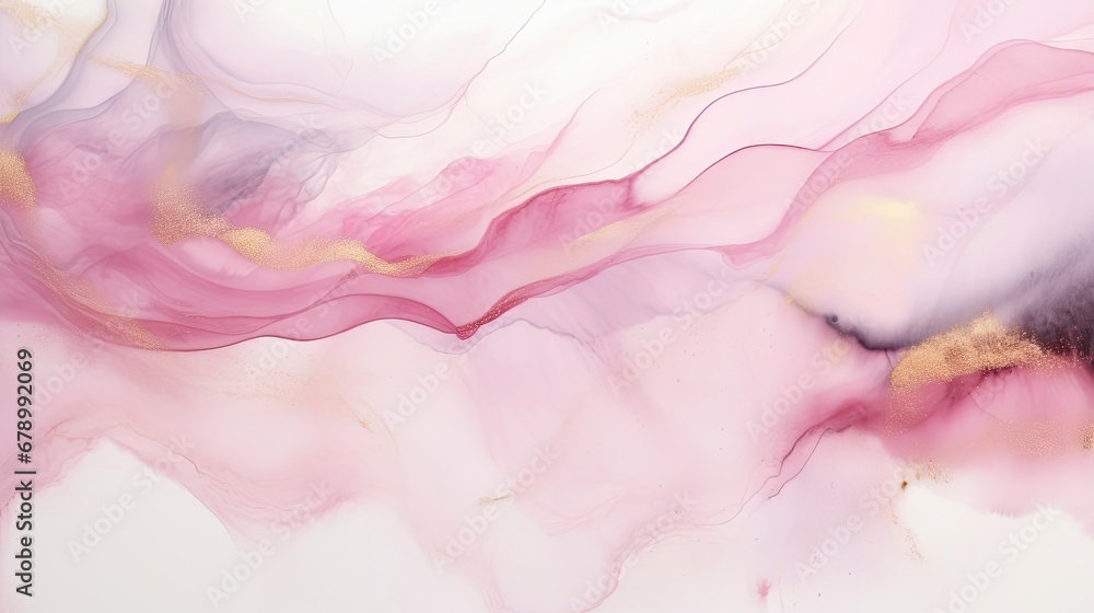 Pastel Pink and White Abstract Background with Golden Cracks in Alcohol Ink Art Style. Pastel Pink and White Abstract Background with Golden Cracks in Alcohol Ink Art Style.