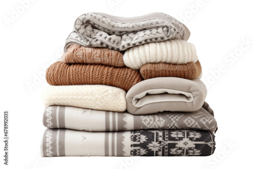Cozy Elegance: Decorative Throw Blankets Isolated on Transparent Background
