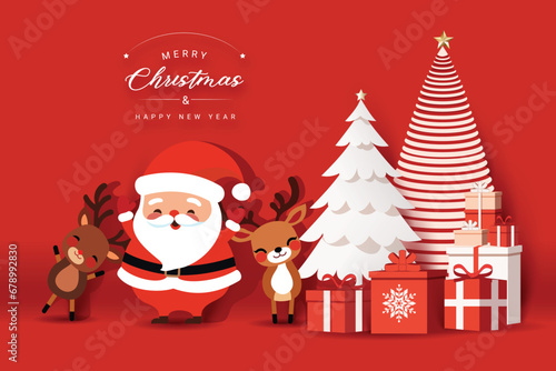 Merry christmas and a happy new year background.