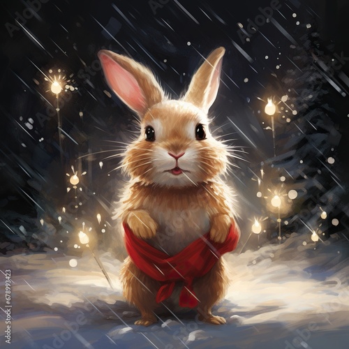 Joyful Christmas Bunny Graphic