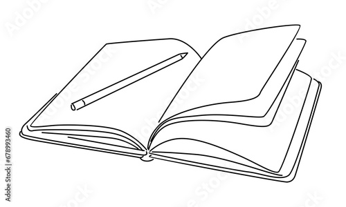 line art of book vector illustration