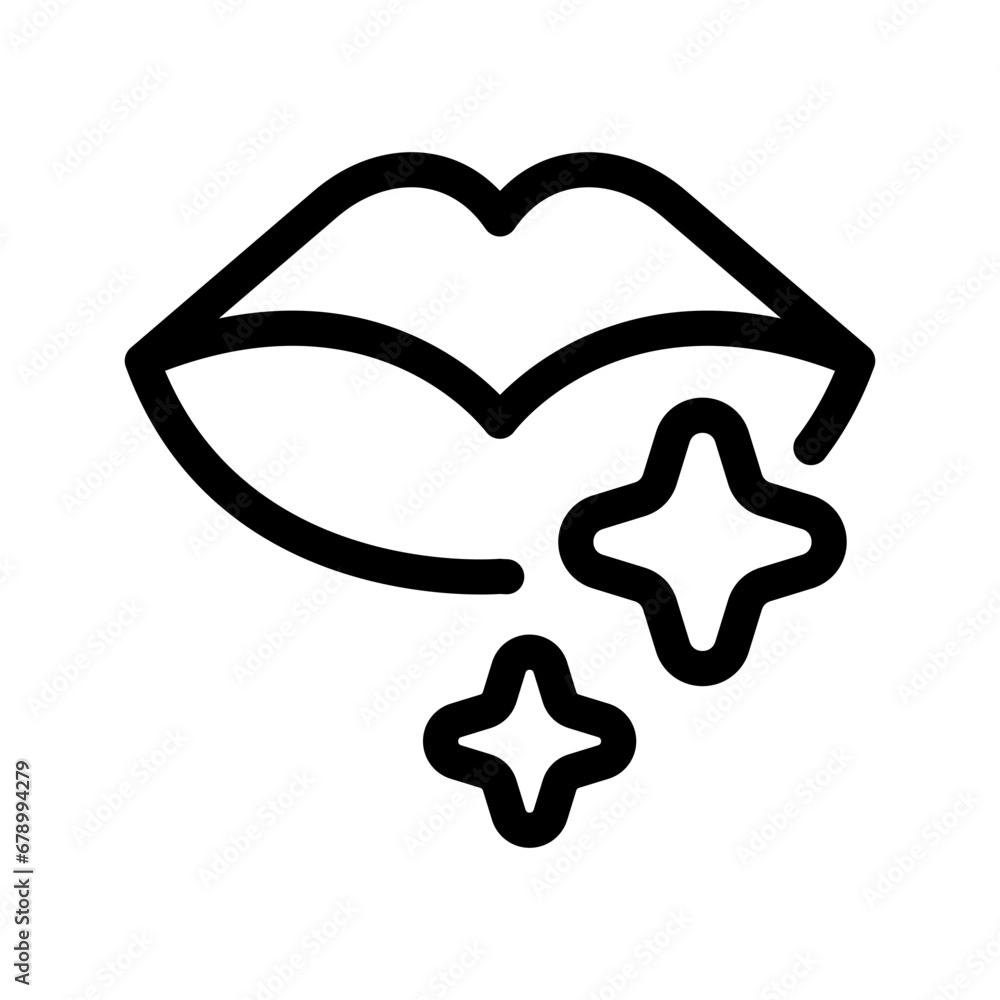 Lips Shine Icon Vector Symbol Design Illustration Lips Shine Icon Vector Symbol Design Illustration