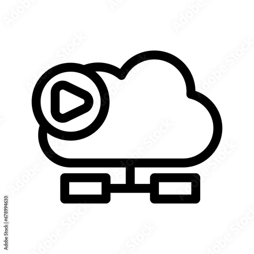 Cloud Video Icon Vector Symbol Design Illustration