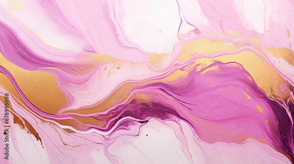 Liquid Marble Design Background with Abstract Painting and Gold Splash Texture.