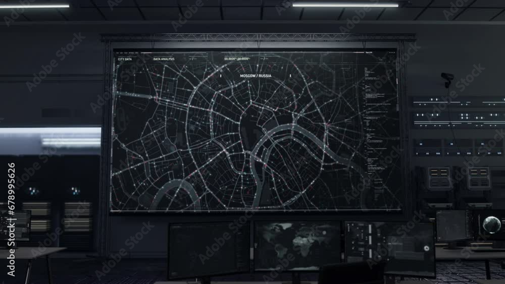 Satellite tracking system connecting to the night city map. Tracking technology interface connection to the satellite. Gps Tracking program surveying the town using the satellite connection. Satellite tracking system connecting to the night city map. Tracking technology interface connection to the satellite. Gps Tracking program surveying the town using the satellite connection.