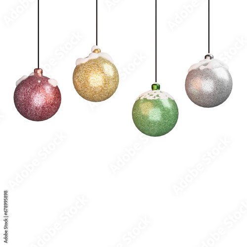 Christmas light ball glitter colorful for Christmas decorate the place. 3d illustration 