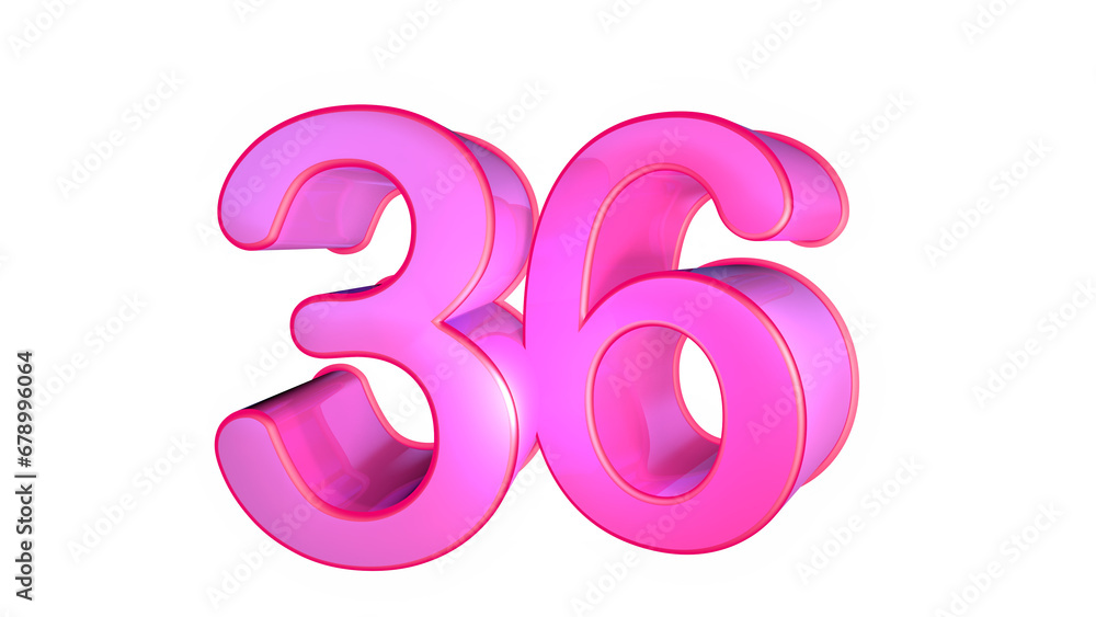 Creative Pink design  3d number 36