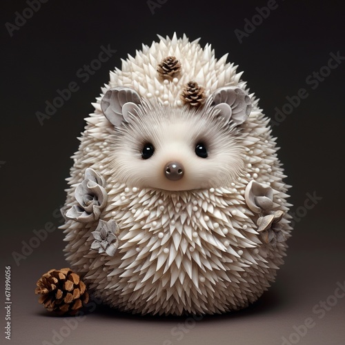 hedgehog on a black background © Man888