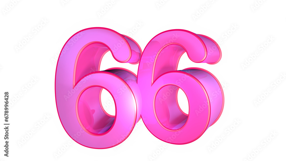 Creative Pink design  3d number 66