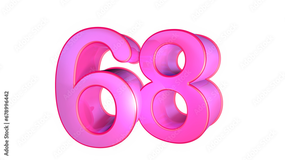 Creative Pink design  3d number 68