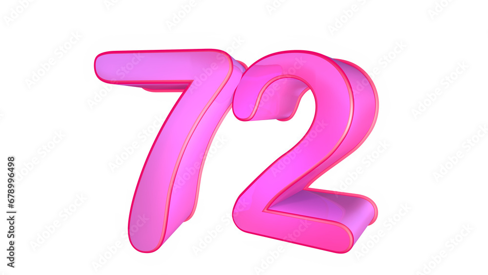 Creative Pink design  3d number 72