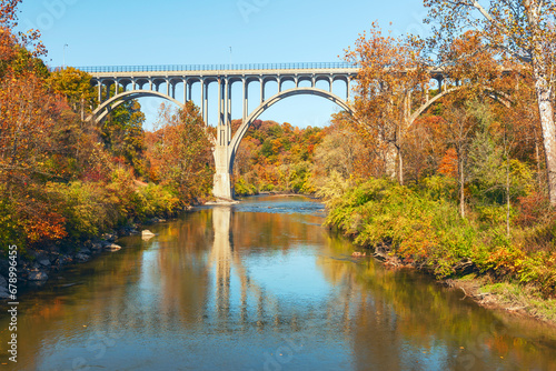 Brecksville-Northfield High Level Bridge in Cuyahoga Valley National Park in autumn